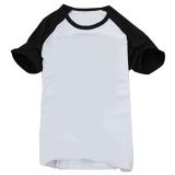 Sublimación Blank Polyester Camiseta Raglan blanca para sublimacion Con Manga colorida Para Los Niños