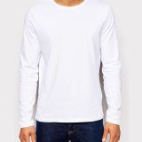 Transferencia de calor en blanco Camisetas de manga larga Camisetas de algodón puro para hombres