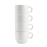 Blank White Mugs4 Piece 6oz Stackable Mug Set Heat Press Sublimation Coated Mugs