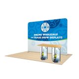 10ft Straight Portable Fabric Tension Exhibition Display with Custom Graphic