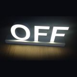 "OFF" White  Assembled Channel letter Track Installation (Magnetic counter) Arial 100MM High