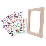 CALCA Wood Photo Frame 3D LED Photo Frame kit (Wooden photo frame + blank acrylic board+A4  DTF UV Printing Stickers)