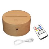 CALCA Wooden Lamp Base Touch Switch 3D Night Lamp Acrylic Plate Panel Holder + USB Cable + Remote