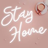 CALCA Stay home Neon Sign  Size-19.7 X 16.9 inches