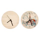 CALCA 20pcs 7.9" Sublimation Blank PlyWood Round Wall Clock Decor DIY Heat Transfer Press Printing