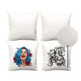 50pcs White Linen Sublimation Blank Pillow Case Cushion Cover 15.75" x 15.75"