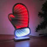 Christmas Gloves Desktop Lamp Mirror Tunnel Light, LED Night Light 3D Mirror Light (Double Sided)USB 5VDC