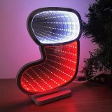 Christmas Socks Desktop Lamp Mirror Tunnel Light, LED Night Light 3D Mirror Light (Double Sided)USB 5VDC