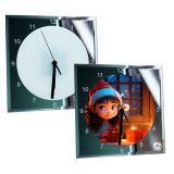 CALCA 20 Pack 7.8" Sublimation Blank Square Glass Photo Frame Clock Tempered Glass Clock, for Heat Transfer Printing, Sublimation Blank DIY Picture Wall Frame Poster for Home Decor