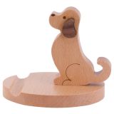 CALCA Cell Phone Holder Pencil Holder Creative Cute Dog Gifts Toys Engraving Wooden Blank Holder and Stand Organizer for Office Desk Decoration